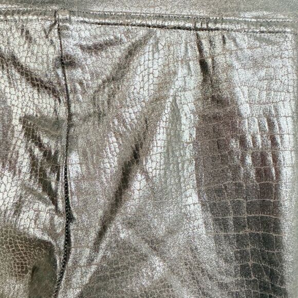 SPANX | Faux Leather Brown Croc Reptile Print Leggings Women’s Size Small - Picture 8 of 9